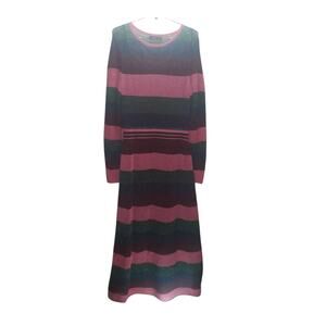 Zara Metallic Crochet Knit Maxi Dress — Boho Romantic Festival Style — Size L